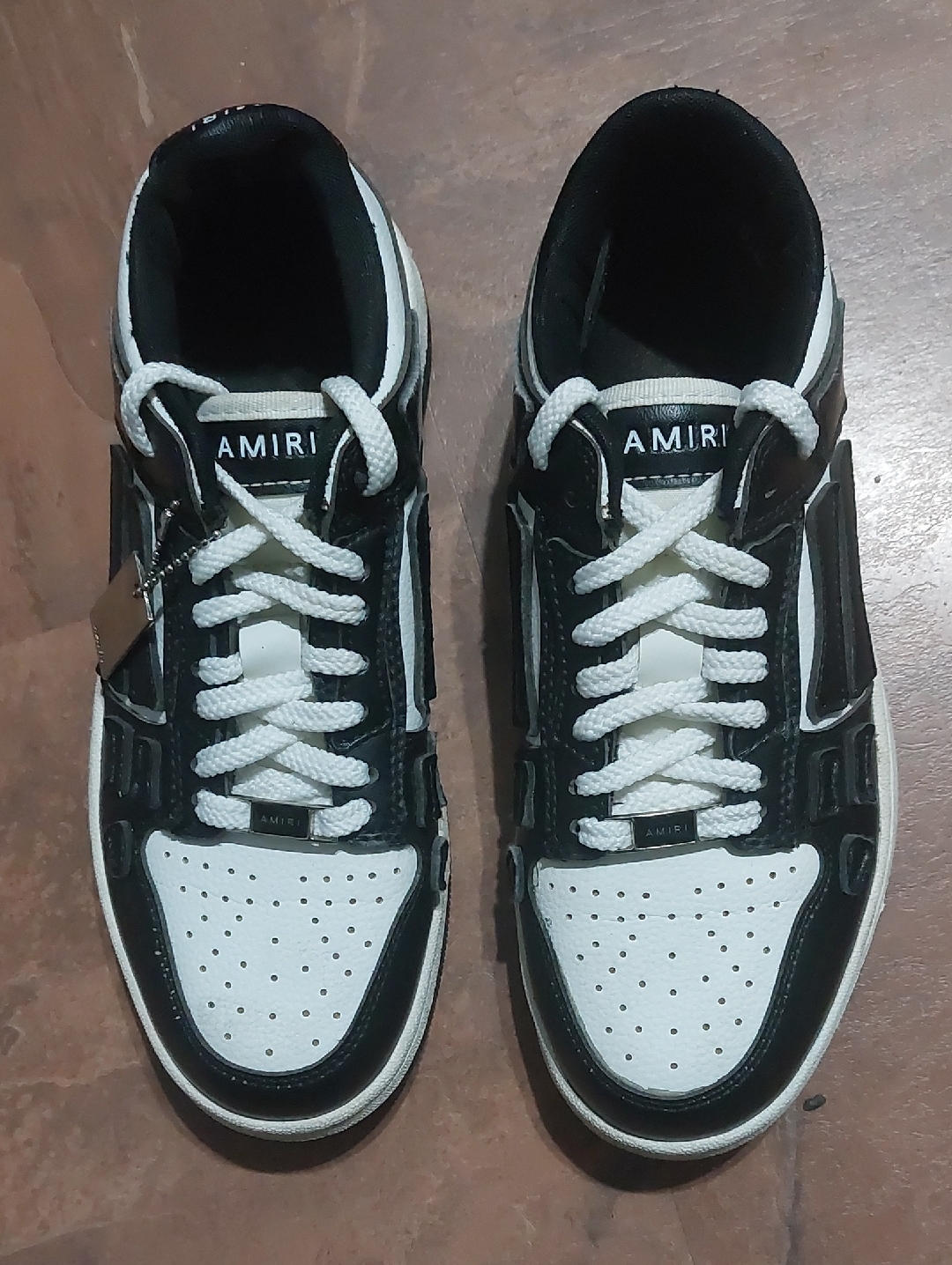 Amiri "Skel Top"Black And White Menâs Low-Top Sneakers
